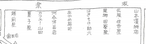  古老の記憶による関東大震災前の形「神楽坂界隈の変遷」昭和45年新宿区教育委員会から