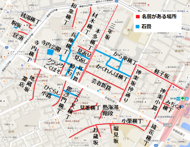 神楽坂の地図