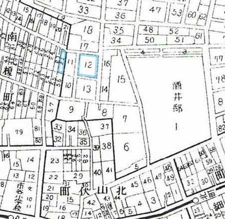 ヌエットと泉鏡花　地図は昭和5年「牛込區全圖」から